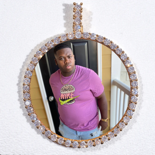 LARGE 3D CIRCLE CUSTOM PICTURE PENDANT