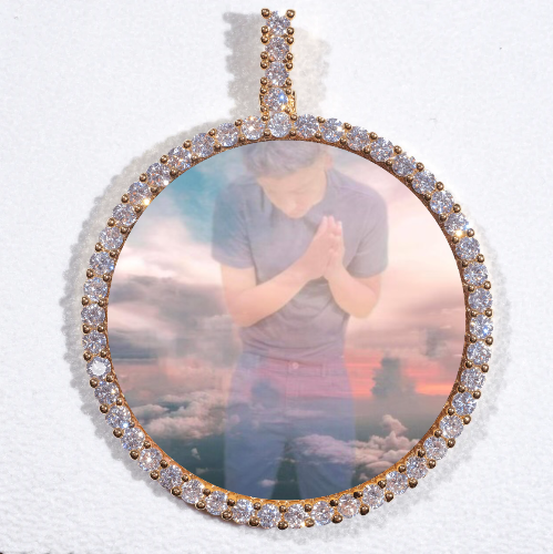 LARGE 3D CIRCLE CUSTOM PICTURE PENDANT