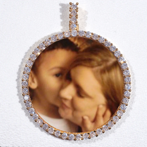 LARGE 3D CIRCLE CUSTOM PICTURE PENDANT