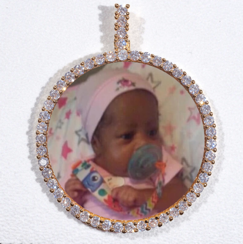 LARGE 3D CIRCLE CUSTOM PICTURE PENDANT