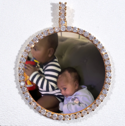 LARGE 3D CIRCLE CUSTOM PICTURE PENDANT