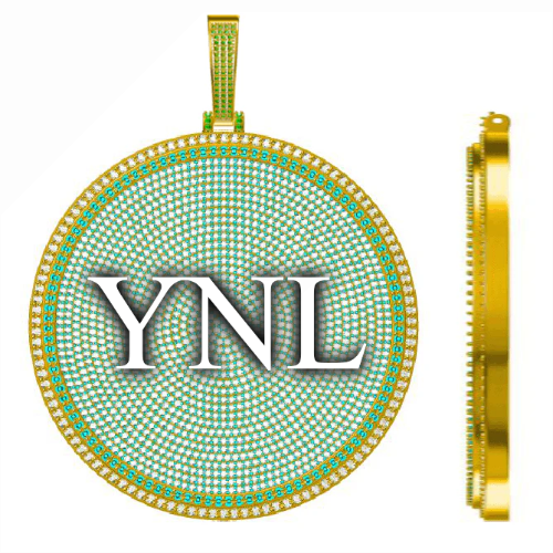 CUSTOM LETTER NECKLACE 3D BIG DISC