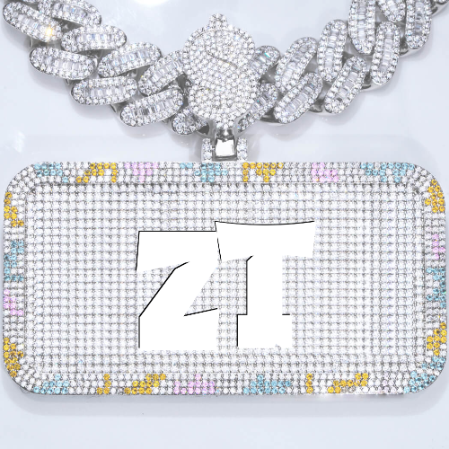 CUSTOM LETTER NECKLACE 3D COLORFUL SQUARE