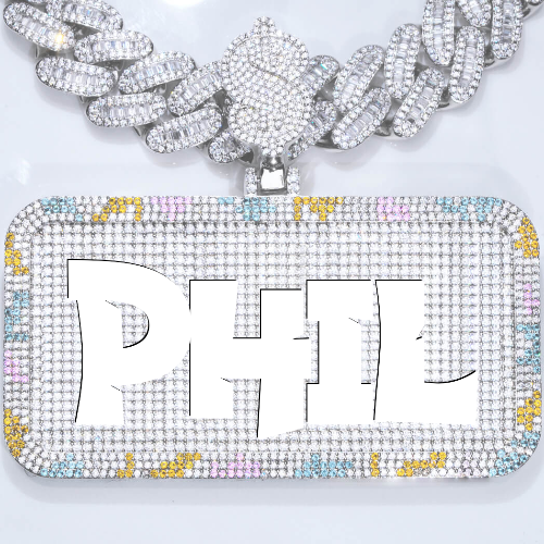 CUSTOM LETTER NECKLACE 3D COLORFUL SQUARE