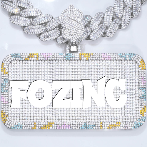 CUSTOM LETTER NECKLACE 3D COLORFUL SQUARE