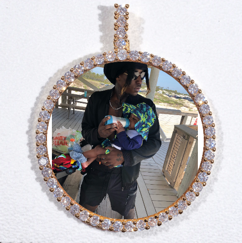 LARGE 3D CIRCLE CUSTOM PICTURE PENDANT