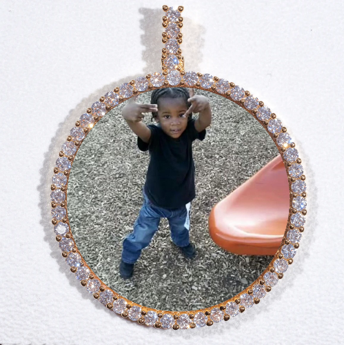 LARGE 3D CIRCLE CUSTOM PICTURE PENDANT