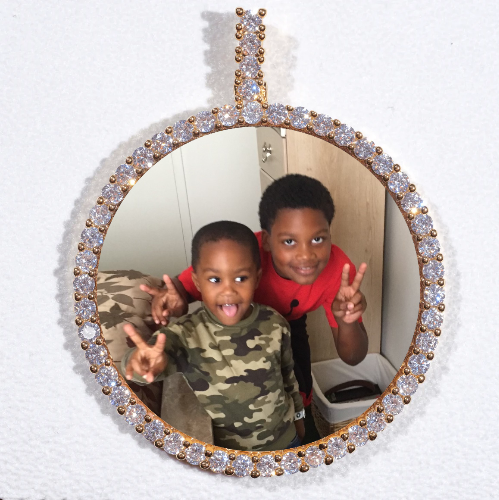 LARGE 3D CIRCLE CUSTOM PICTURE PENDANT