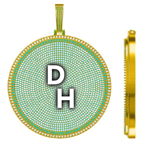 CUSTOM LETTER NECKLACE 3D BIG DISC