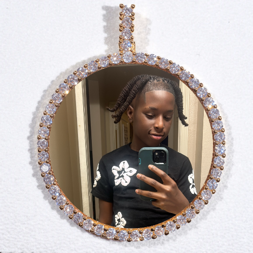 LARGE 3D CIRCLE CUSTOM PICTURE PENDANT