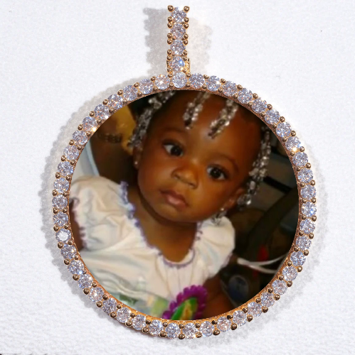 LARGE 3D CIRCLE CUSTOM PICTURE PENDANT