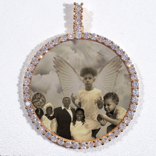 LARGE 3D CIRCLE CUSTOM PICTURE PENDANT