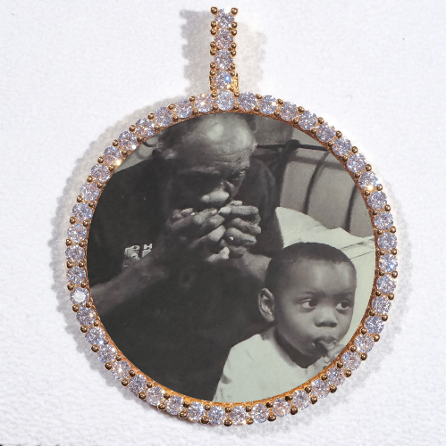 LARGE 3D CIRCLE CUSTOM PICTURE PENDANT