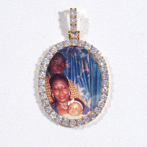 3D Oval Custom Picture Pendant
