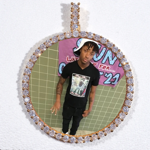 LARGE 3D CIRCLE CUSTOM PICTURE PENDANT