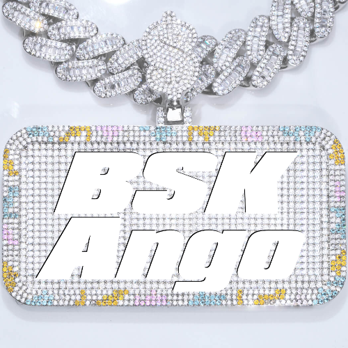 CUSTOM LETTER NECKLACE 3D COLORFUL SQUARE