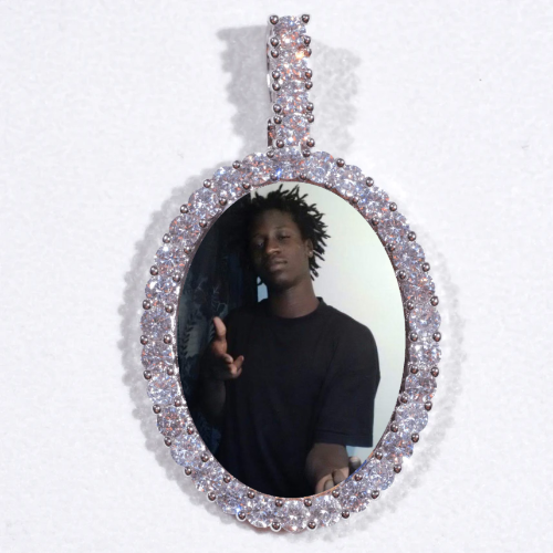 Large 3D Oval Custom Picture Pendant