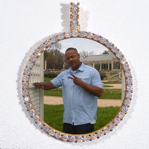 LARGE 3D CIRCLE CUSTOM PICTURE PENDANT