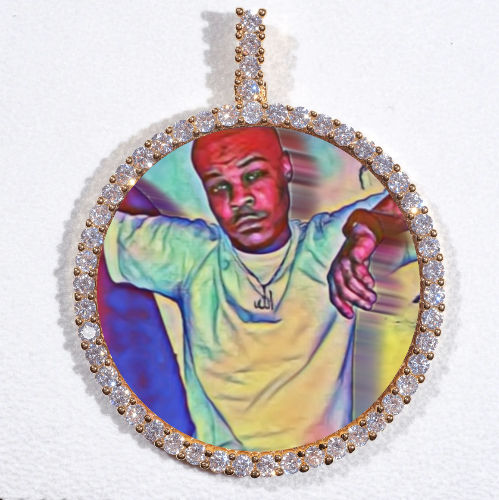 LARGE 3D CIRCLE CUSTOM PICTURE PENDANT