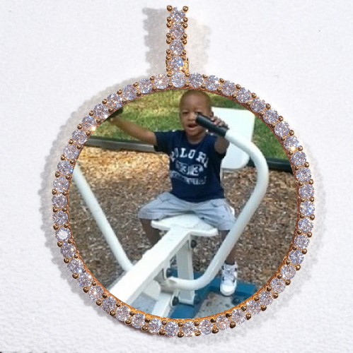 LARGE 3D CIRCLE CUSTOM PICTURE PENDANT
