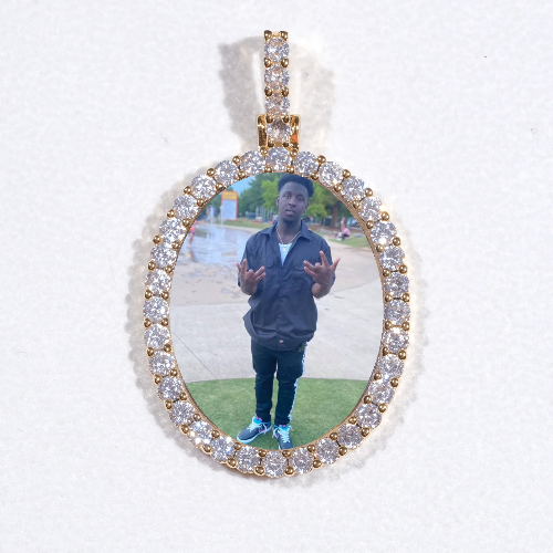3D Oval Custom Picture Pendant