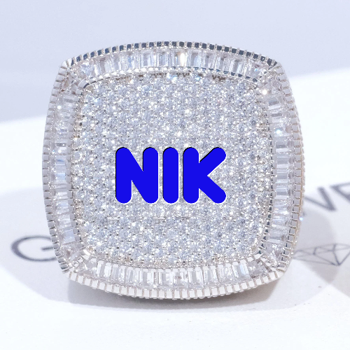 CUSTOM LETTER 3D ICED RING