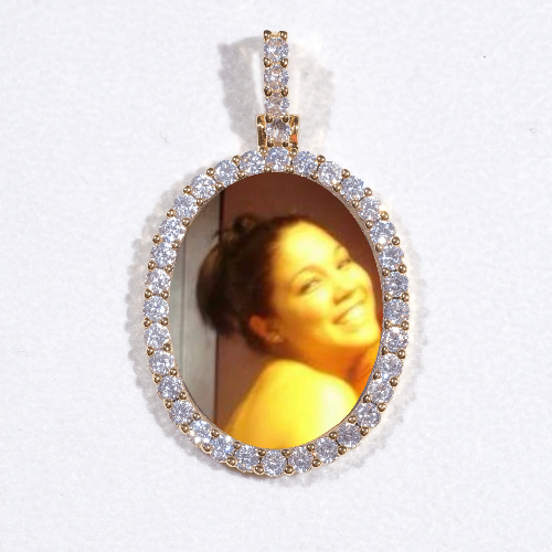 3D Oval Custom Picture Pendant