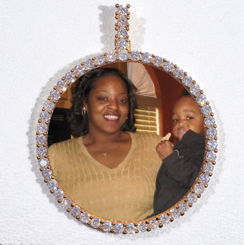 LARGE 3D CIRCLE CUSTOM PICTURE PENDANT