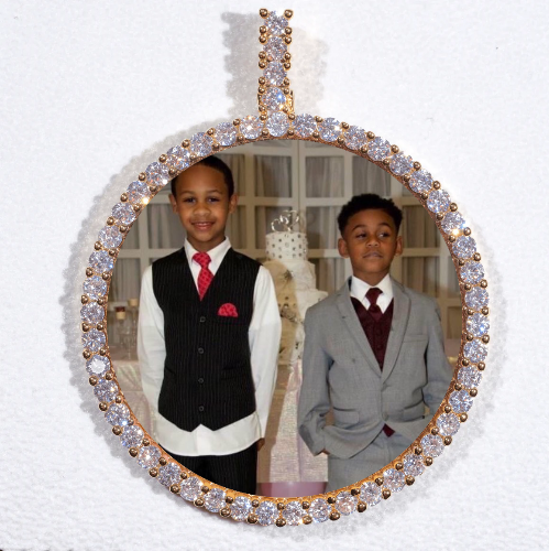 LARGE 3D CIRCLE CUSTOM PICTURE PENDANT