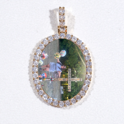 3D Oval Custom Picture Pendant