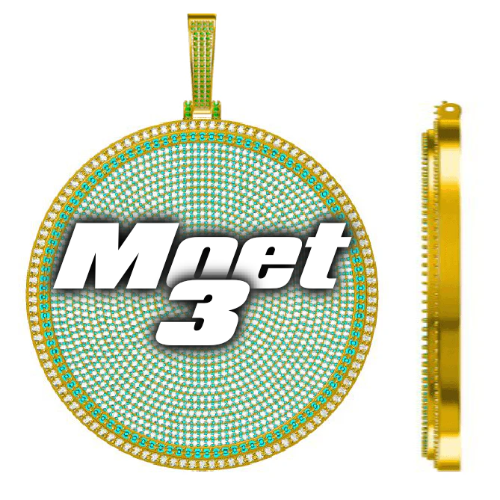 CUSTOM LETTER NECKLACE 3D BIG DISC