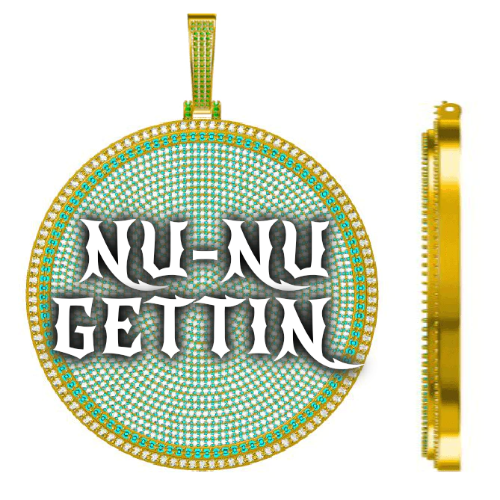 CUSTOM LETTER NECKLACE 3D BIG DISC