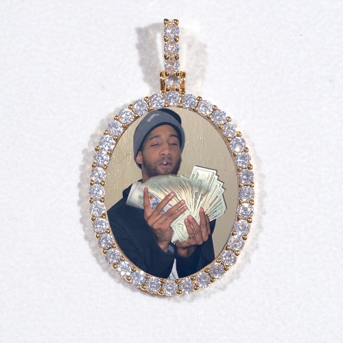 3D Oval Custom Picture Pendant