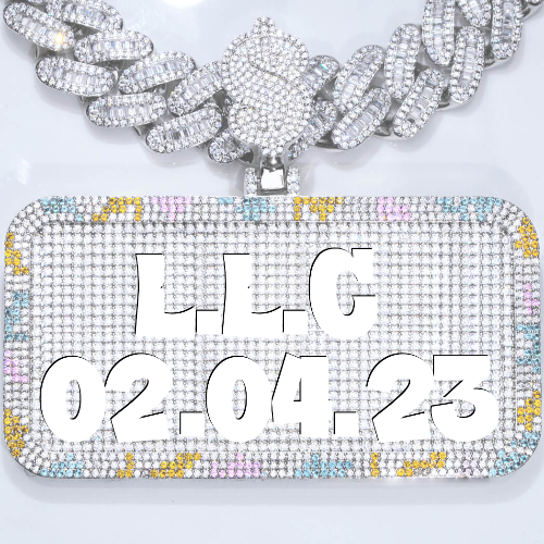 CUSTOM LETTER NECKLACE 3D COLORFUL SQUARE