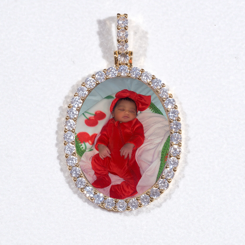 3D Oval Custom Picture Pendant