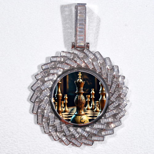 Large 3D Baguette Custom Picture Pendant
