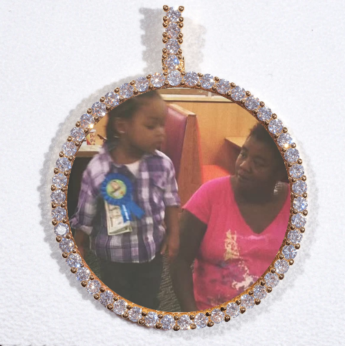 LARGE 3D CIRCLE CUSTOM PICTURE PENDANT