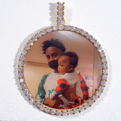 LARGE 3D CIRCLE CUSTOM PICTURE PENDANT
