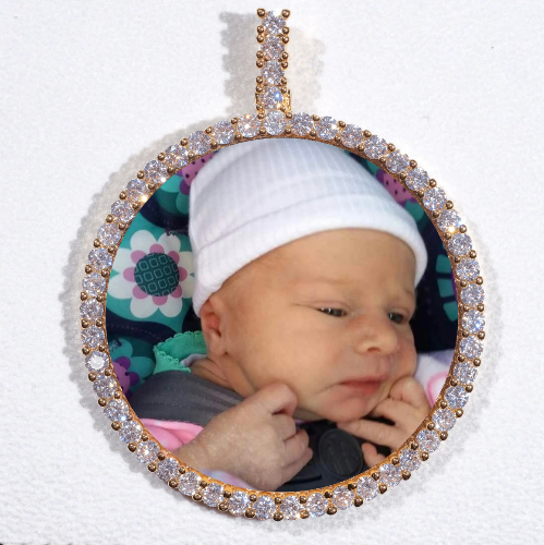 LARGE 3D CIRCLE CUSTOM PICTURE PENDANT