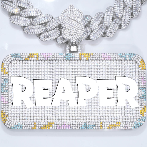 CUSTOM LETTER NECKLACE 3D COLORFUL SQUARE