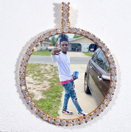 LARGE 3D CIRCLE CUSTOM PICTURE PENDANT