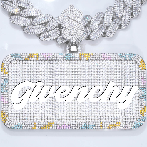 CUSTOM LETTER NECKLACE 3D COLORFUL SQUARE