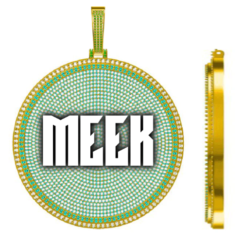 CUSTOM LETTER NECKLACE 3D BIG DISC