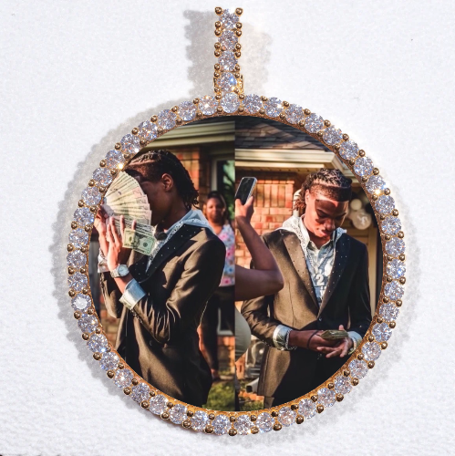 LARGE 3D CIRCLE CUSTOM PICTURE PENDANT