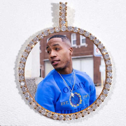 LARGE 3D CIRCLE CUSTOM PICTURE PENDANT