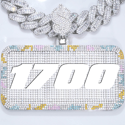 CUSTOM LETTER NECKLACE 3D COLORFUL SQUARE