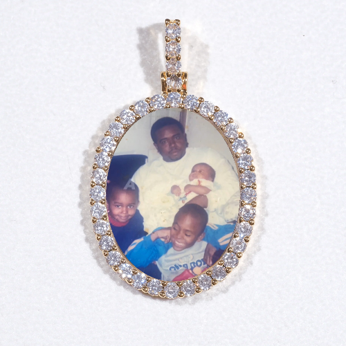 3D Oval Custom Picture Pendant