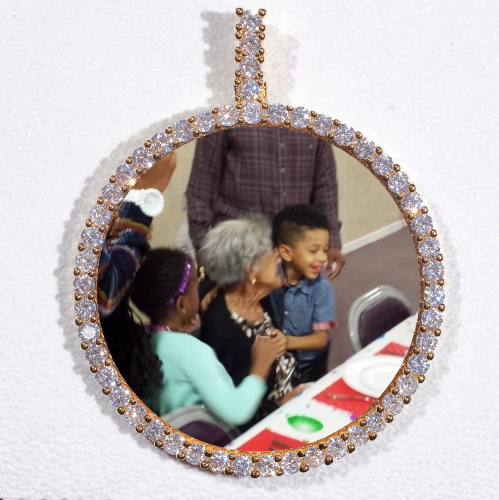 LARGE 3D CIRCLE CUSTOM PICTURE PENDANT