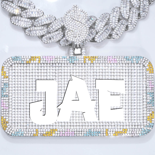 CUSTOM LETTER NECKLACE 3D COLORFUL SQUARE