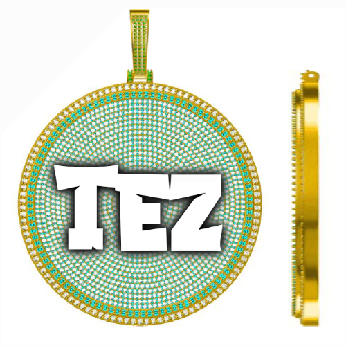 CUSTOM LETTER NECKLACE 3D BIG DISC